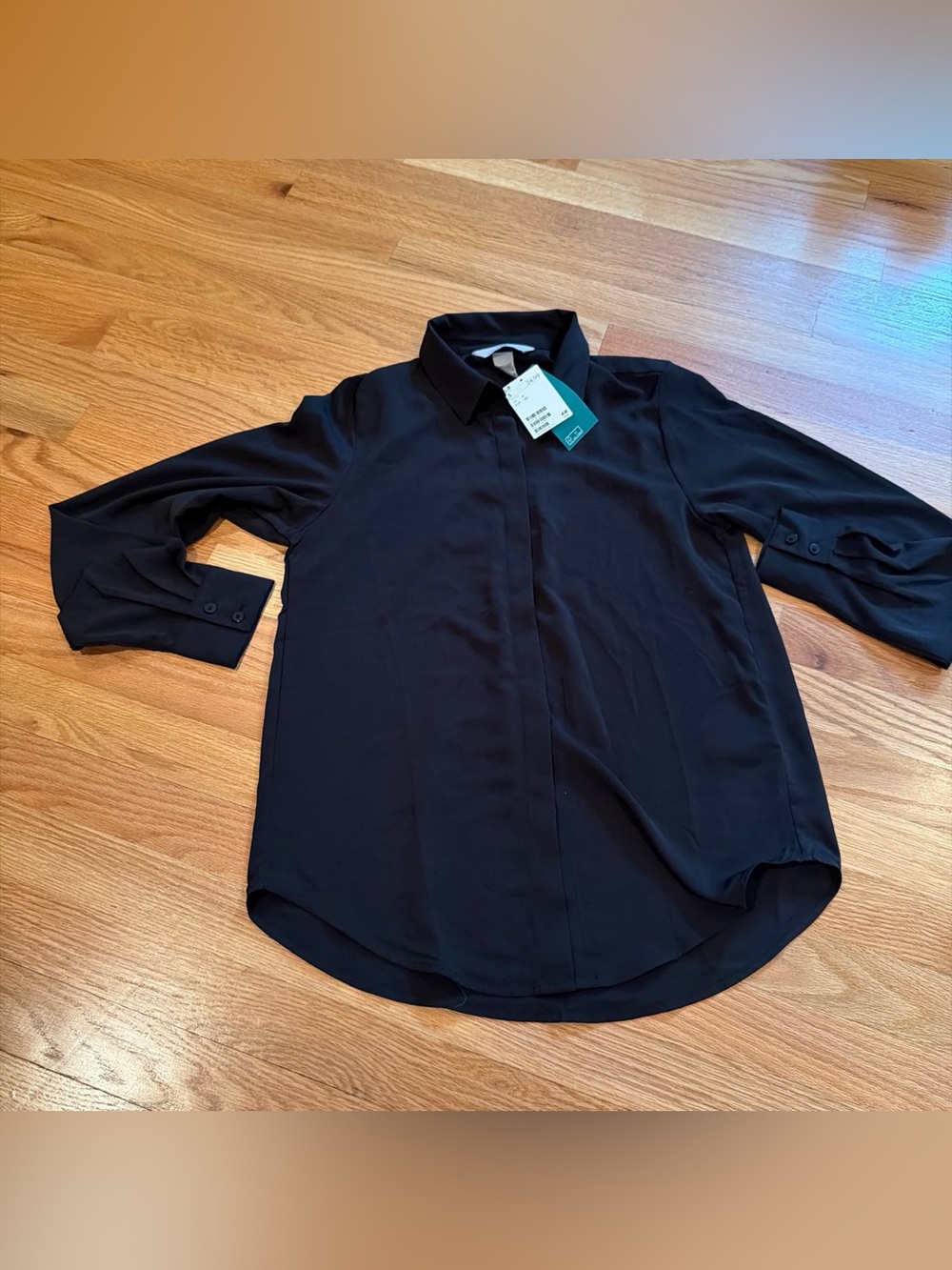 H&M BRAND NEW WITH TAGS Black long sleeve button up shirt